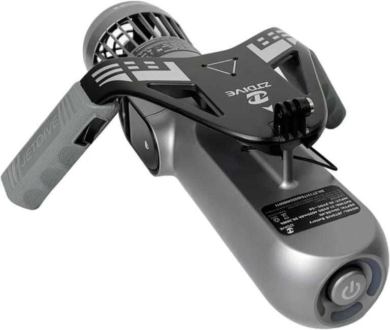 Jetdive Underwater Scooter - 3 -speed mode (up to 1.8 m/s) | 4.6Ah battery (30-60min) | Mount of the action camera | For Scuba/snorkeling/swimming pool | Adults and children 13 Jetdive Underwater Scooter – 3 -speed mode (up to 1.8 m/s) | 4.6Ah battery (30-60min) | Mount of the action camera | For Scuba/snorkeling/swimming pool | Adults and children