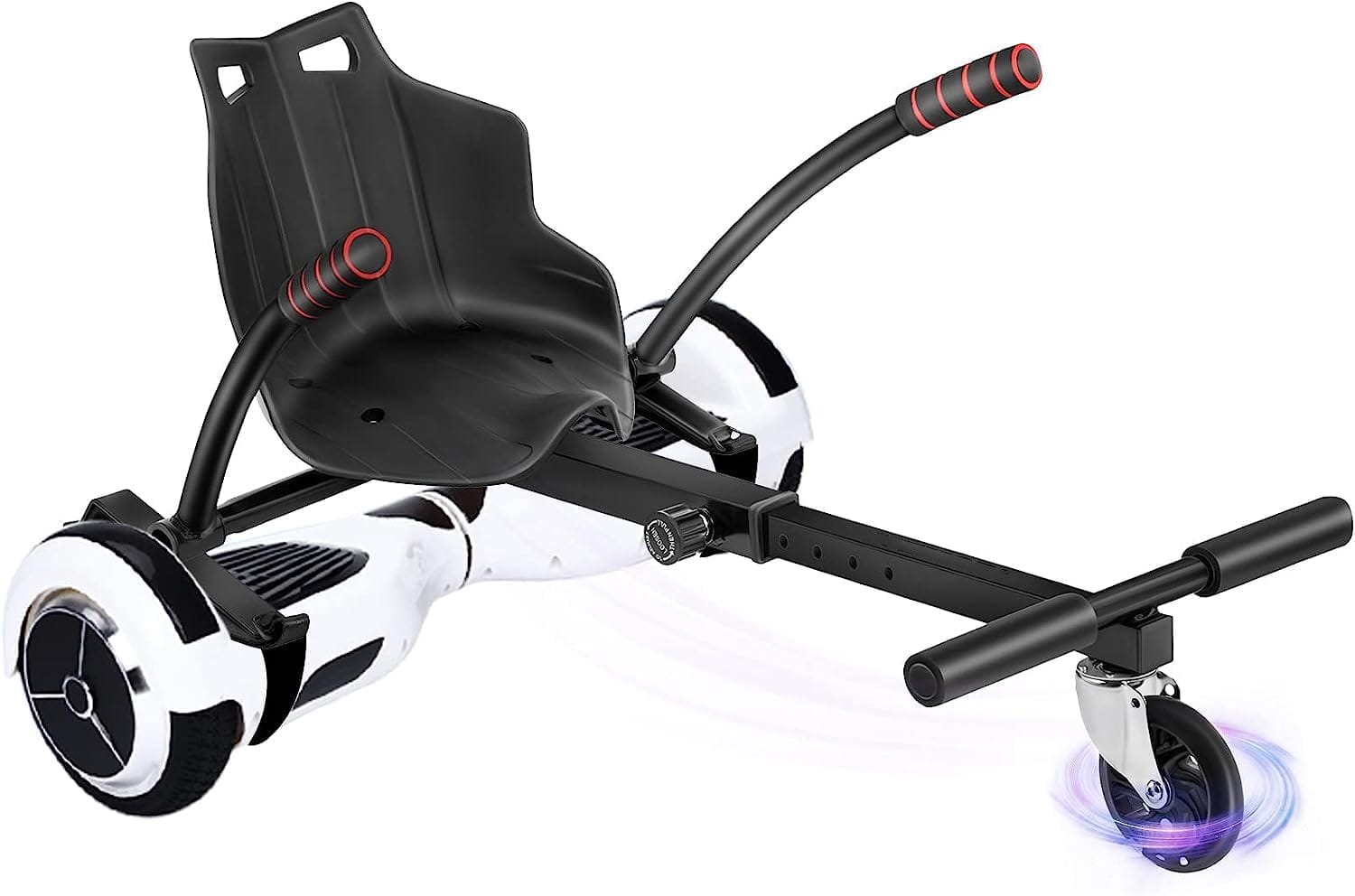 Hoverboard Go Kart, Hoverboard Kart for seat for seat for 6 "8" 10 "car scooter -two -wheeled lifting, length of the adjustable frame with swivel LED wheel suitable for all ages 1