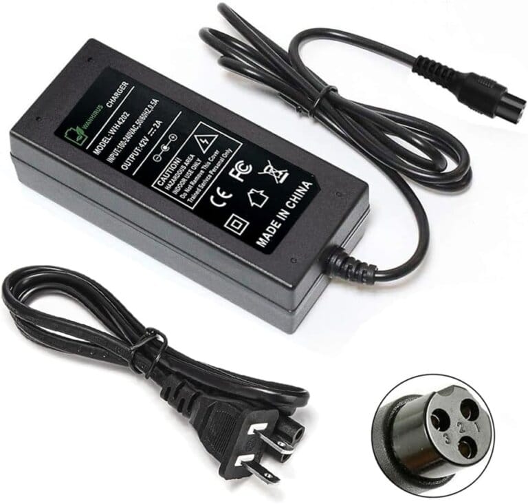 42 V 2A battery charger for 36V lithium scooter battery, 8 mm 3 mm pruging connector adapter 12 42 V 2A battery charger for 36V lithium scooter battery, 8 mm 3 mm pruging connector adapter