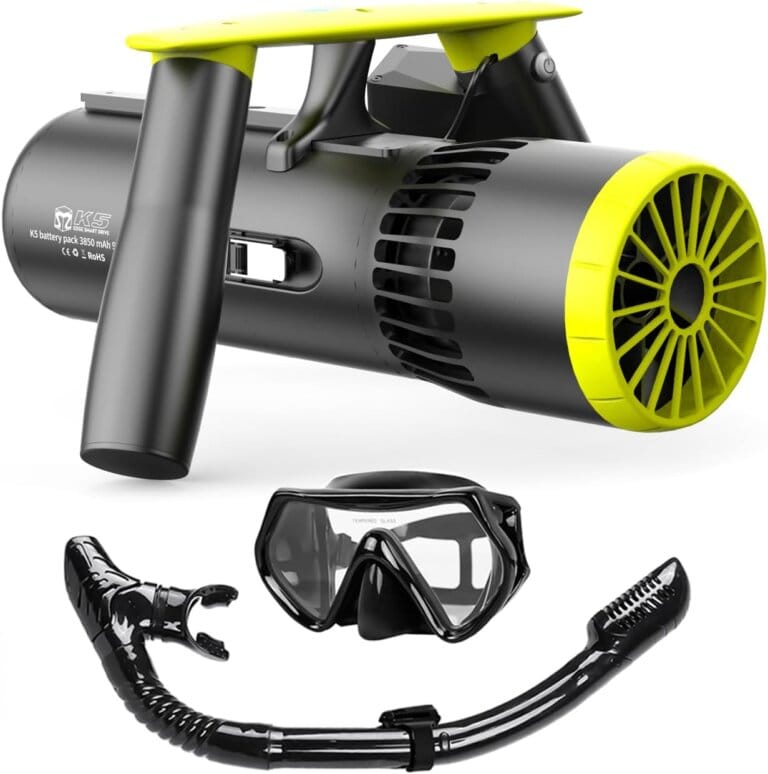 Edge K5 Sottomarino scooter and snorkeling-3 Marte set, 2 m/s, depth of 164 feet, quick charging, detachable design, camera support-Strong Snorkels dry and anti-Fog diving mask for diving and yellow of swimming 24 Edge K5 Sottomarino scooter and snorkeling-3 Marte set, 2 m/s, depth of 164 feet, quick charging, detachable design, camera support-Strong Snorkels dry and anti-Fog diving mask for diving and yellow of swimming