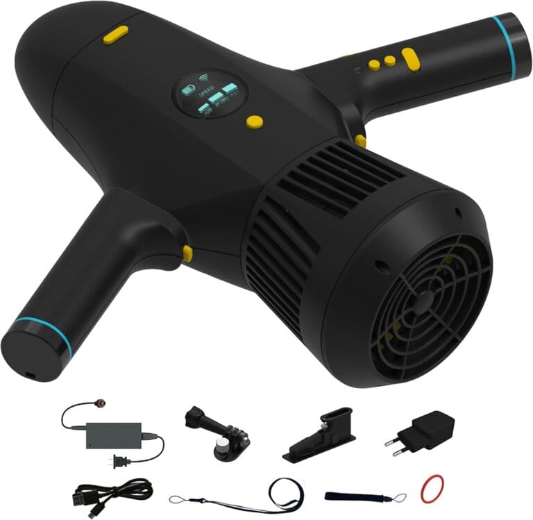 Sottomarino scooter for adults and children, subnado with adjustable speed, compact and portable water scooter with removable handle, ideal for snorkeling, diving, maritime sports (black)