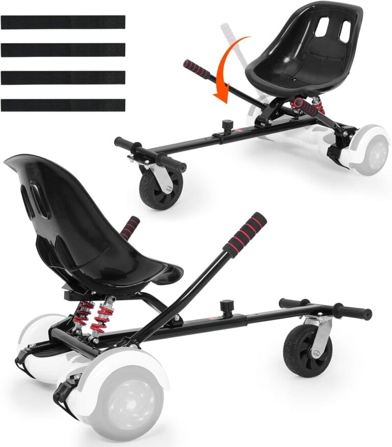 Seat attack for Hoverboard Vevor, for 6.5 “8” 8.5 “10” Hoverboard, double bump absorption system, control of the handles, adjustable length 270 pounds load capacity, attachment of the buggy of the mouse edge, for adult children