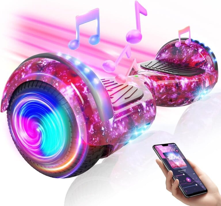 Electric scooter, maximum speed of 7.5 mph at 8.5 miles, scooter with bluetooth flash wheel for children aged 5+