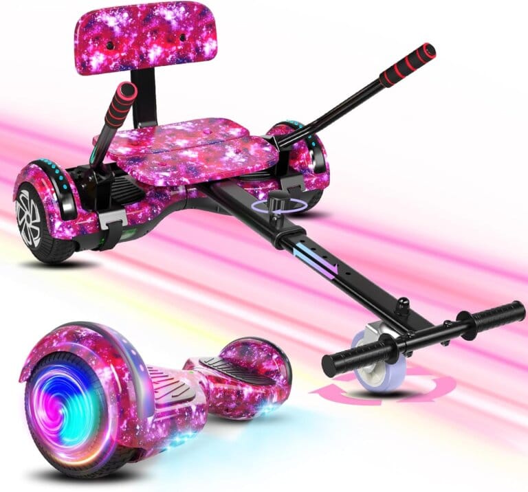 Combo update Scooter seat with Bluetooth Corlorose LED lights, length of the adjustable frame for children of all ages