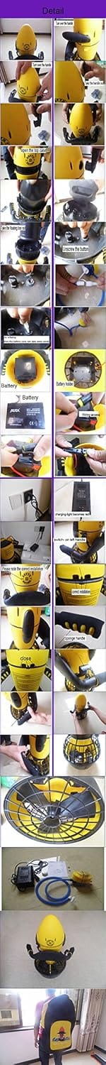 Sub -diving equipment on the scooter scooter with battery