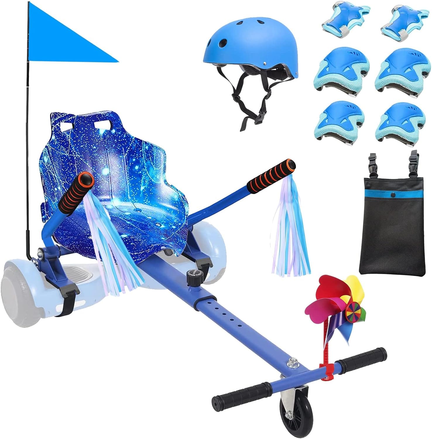 Hoverboard Kart Send Attachment for all ages | Accessories for hoverboard compatible with car scooter -6.5 '8' 8.5 '' 10 '' two wheels | Adjustable frame length | Blue 1 71uXud4MgHL. AC SL1500