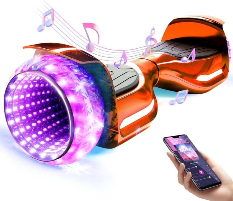 Sisigad chromed plated scooter, 6.5 "electric scooters with bluetooth tires and flashing and dynamic 3D lighting engines, all soils for children for adult teenagers, an orange tunnel led tunnel 13 Sisigad chromed plated scooter, 6.5 “electric scooters with bluetooth tires and flashing and dynamic 3D lighting engines, all soils for children for adult teenagers, an orange tunnel led tunnel