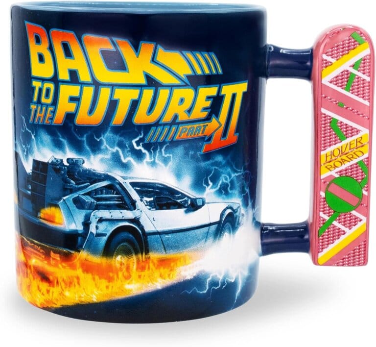 He returns to the future 2 cup of ceramic coffee handle for hoverboard with Delorean design | Contains 20 ounces